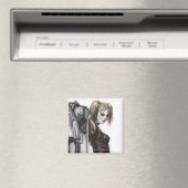 Batman Arkham City | Harley Quinn Illustration Magnet (In Situ (Geschirrspüler))