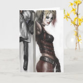 Batman Arkham| Harley Quinn Illustration Karte (Gelbe Blume)