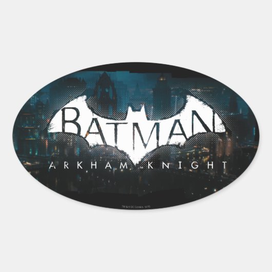 Batman Arkham Knight Gotham Logo Ovaler Aufkleber (Vorderseite)