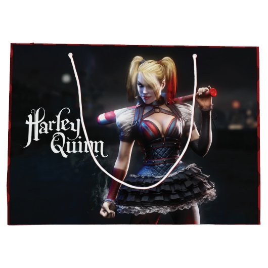 Batman Arkham Knight | Harley Quinn mit Bat Große Geschenktüte (Rückseite)