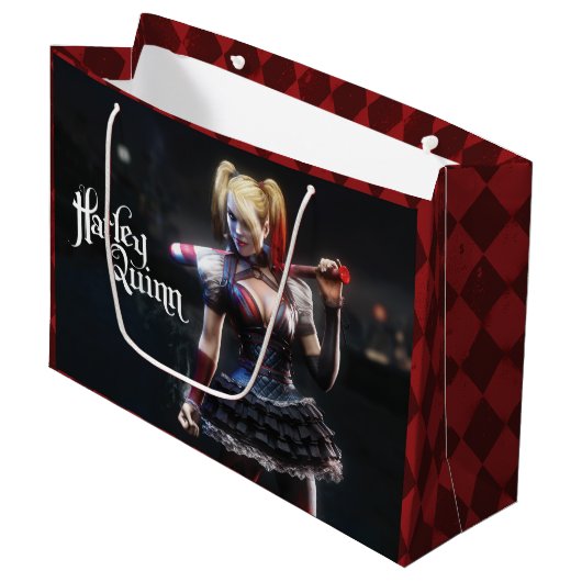 Batman Arkham Knight | Harley Quinn mit Bat Große Geschenktüte (Vorderseite Schrägansicht)