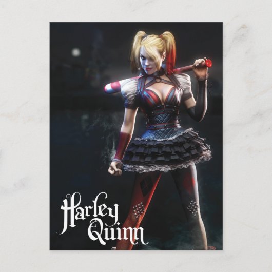 Batman Arkham Knight | Harley Quinn mit Bat Postkarte (Vorderseite)