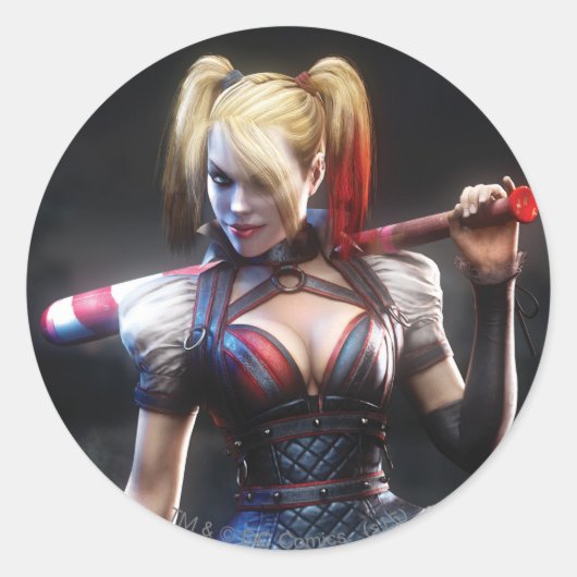 Batman Arkham Knight | Harley Quinn mit Bat Runder Aufkleber (Vorderseite)