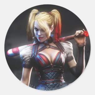 Batman Arkham Knight   Harley Quinn mit Bat Runder Aufkleber