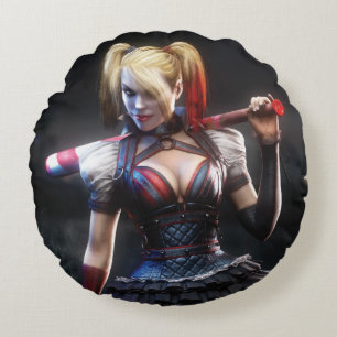 Batman Arkham Knight Harley Quinn mit Bat Rundes Kissen