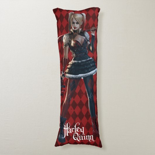 Batman Arkham Knight | Harley Quinn mit Bat Seitenschläferkissen (Vorderseite Vertikal)