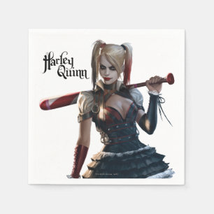 Batman Arkham Knight Harley Quinn mit Bat Serviette