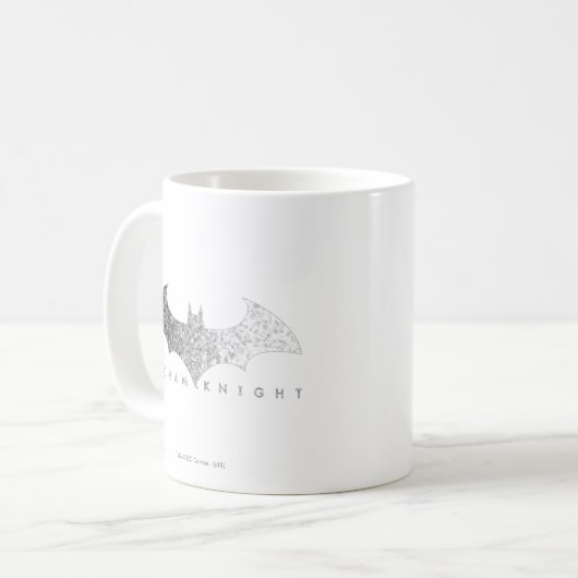 Batman Arkham Knight Pixel Logo Kaffeetasse (Vorderseite Links)