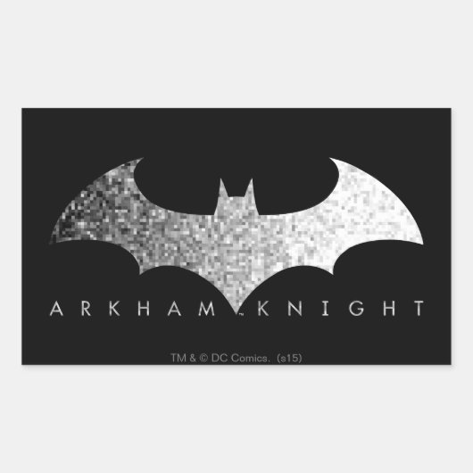 Batman Arkham Knight Pixel Logo Rechteckiger Aufkleber (Vorderseite)