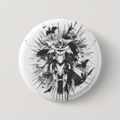 Batman auf dem Fahrrad mit Fledermäusen Button (Vorderseite)