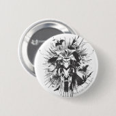 Batman auf dem Fahrrad mit Fledermäusen Button (Vorne & Hinten)