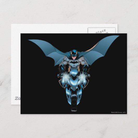 Batman auf dem Fahrrad mit Kap Postkarte (Vorne/Hinten)