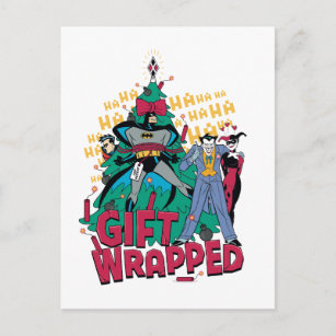 Batman   Batman & Robin Geschenk an XMas Tree umma Feiertagspostkarte