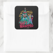 Batman | Batman & Robin Geschenk an XMas Tree umma Quadratischer Aufkleber (Tasche)