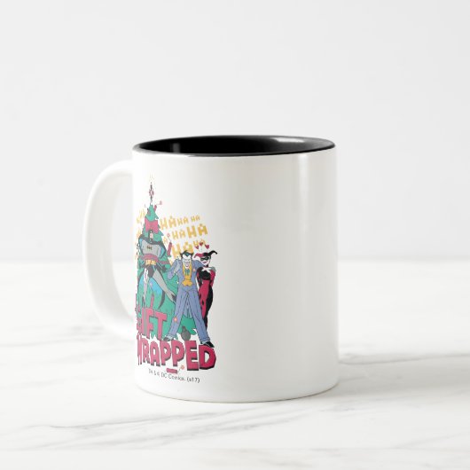 Batman | Batman & Robin Geschenk an XMas Tree umma Zweifarbige Tasse (Vorderseite Links)