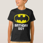 Batman | Birthday Boy - Name & Age T-Shirt<br><div class="desc">Be sure to stand out from the crowd with this awesome Batman birthday t-shirt from DC Comics. Personalize the t-shirt with your age and name. Not all superheroes wear capes you know! Be the superheroes you've always wanted to be.</div>