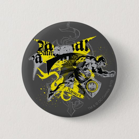 Batman Black and Yellow Collage Button (Vorderseite)