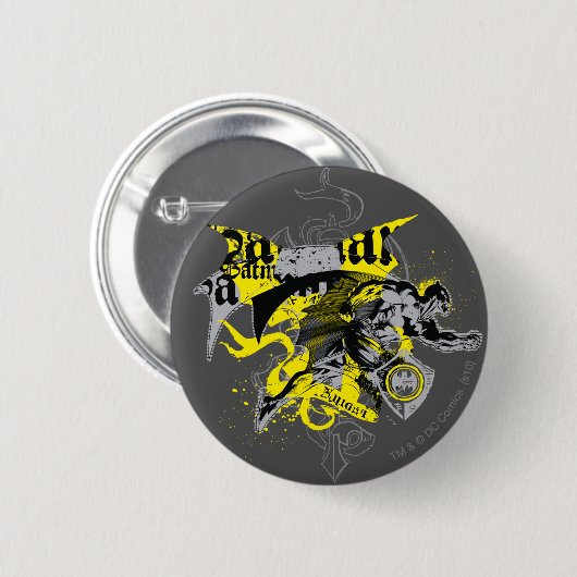 Batman Black and Yellow Collage Button (Vorne & Hinten)