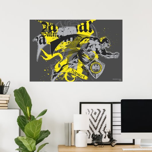 Batman Black and Yellow Collage Poster (Heimbüro)
