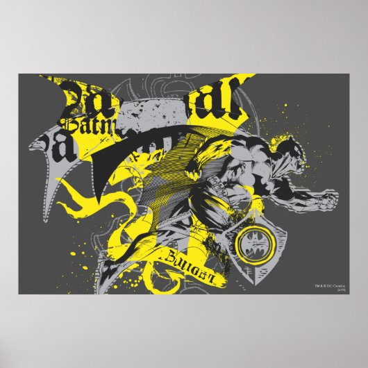 Batman Black and Yellow Collage Poster (Vorne)