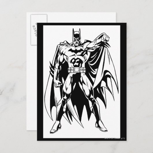 Batman Black und White Front Postkarte (Vorne/Hinten)