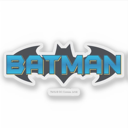 Batman | Blue Name Logo Aufkleber (Vorderseite)