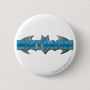 Batman   Blue Name Logo Button