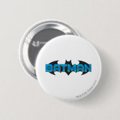 Batman | Blue Name Logo Button (Vorne & Hinten)