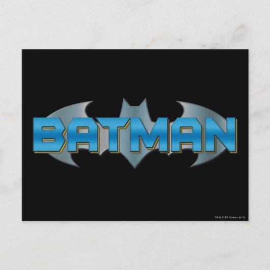 Batman | Blue Name Logo Postkarte (Vorderseite)