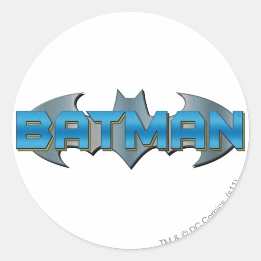 Batman | Blue Name Logo Runder Aufkleber (Vorderseite)