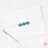 Batman | Blue Name Logo Runder Aufkleber (Umschlag)