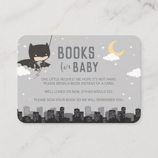 Batman Books for Baby | Babyduschkarte Platzkarte (Vorderseite)