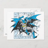 Batman bricht durch Glas Postkarte (Vorne/Hinten)