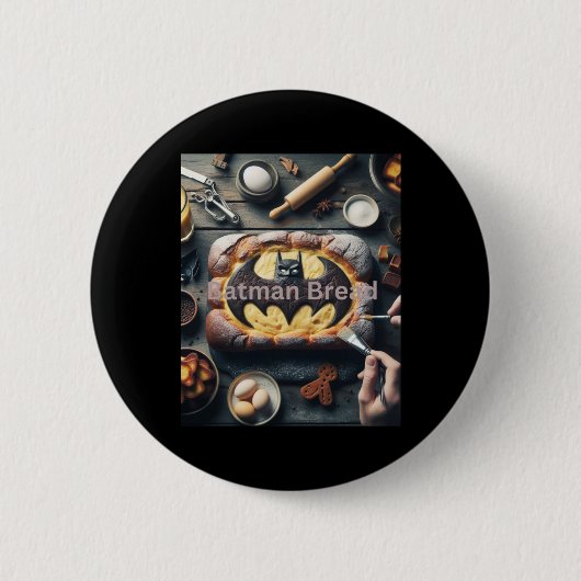 Batman Brot Sticker Button (Vorderseite)