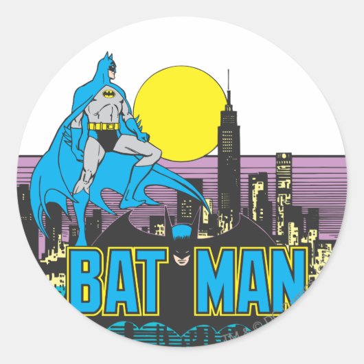 Batman & Buchstaben Runder Aufkleber (Vorderseite)