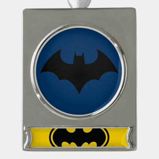 Batman Button Banner-Ornament Silber (Vorderseite)