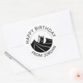 Batman "Caped Crusader" | Happy Birthday Runder Aufkleber (Umschlag)