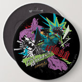 Batman Caped Crusader Neon Collage Button (Vorne & Hinten)