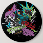 Batman Caped Crusader Neon Collage Button (Vorderseite)