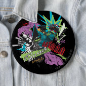 Batman Caped Crusader Neon Collage Button (Beispiel)