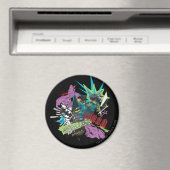 Batman Caped Crusader Neon Collage Magnet (In Situ (Geschirrspüler))