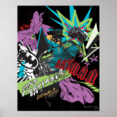 Batman Caped Crusader Neon Collage Poster (Vorne)