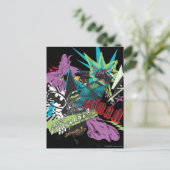 Batman Caped Crusader Neon Collage Postkarte (Stehend Vorderseite)