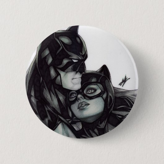 Batman & Catwoman ~ Bruce Wayne & Selina Kyle Button (Vorderseite)
