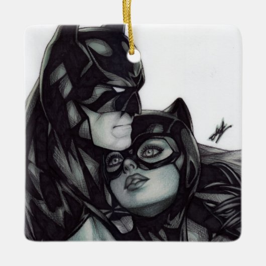 Batman & Catwoman ~ Bruce wayne & Selina Kyle Keramikornament (Vorderseite)