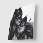 Batman & Catwoman ~ Bruce wayne & Selina Kyle Quadratische Wanduhr (Winkel)