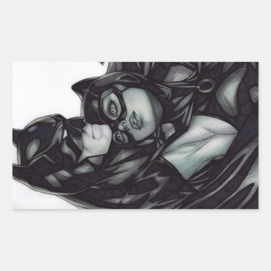 Batman & Catwoman ~ Bruce wayne & Selina Kyle Rechteckiger Aufkleber (Vorderseite)