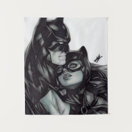 Batman & Catwoman ~ Bruce wayne & Selina Kyle Wandteppich (Vorderseite)