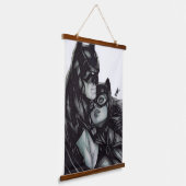 Batman & Catwoman ~ Bruce wayne & Selina Kyle Wandteppich Mit Holzrahmen (Gewinkelt)