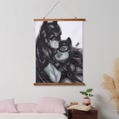 Batman & Catwoman ~ Bruce wayne & Selina Kyle Wandteppich Mit Holzrahmen (Schlafzimmer)